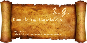 Komlósy Gusztáv névjegykártya