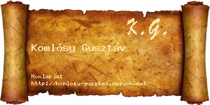 Komlósy Gusztáv névjegykártya
