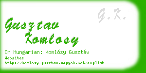 gusztav komlosy business card