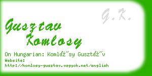 gusztav komlosy business card